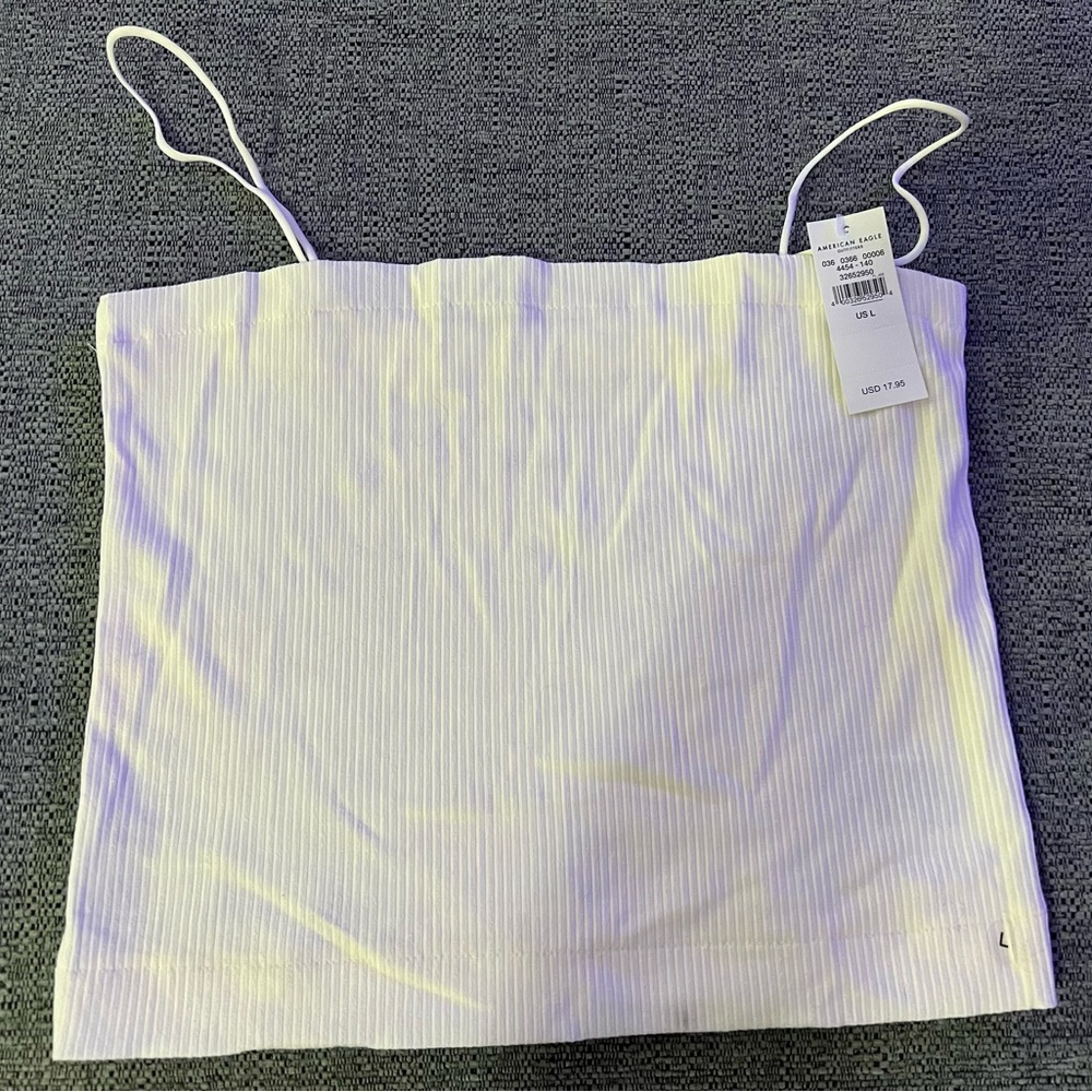 American Eagle Outfitters: crop top/ tank top: white: size large